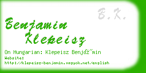 benjamin klepeisz business card